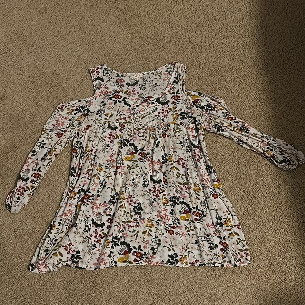 Off the shoulder flowered blouse